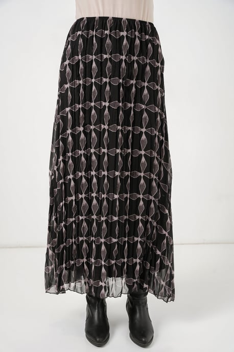 Hoge Taille Geometrische Print Maxi Rok - Image 2