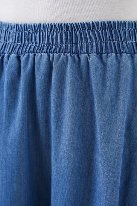 Hög midja A-linjeformad denimmaxikjol - Image 5