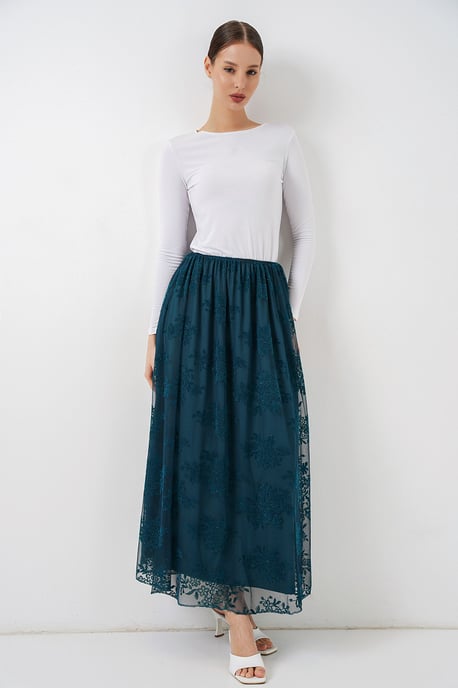Bloemen Hoge Taille Maxi Rok - Image 1