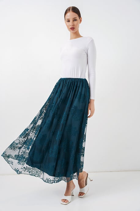 Bloemen Hoge Taille Maxi Rok - Image 3