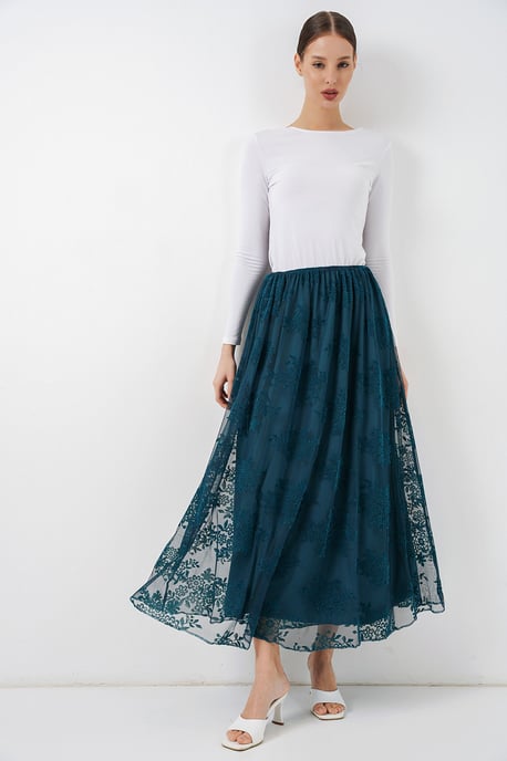 Bloemen Hoge Taille Maxi Rok - Image 5
