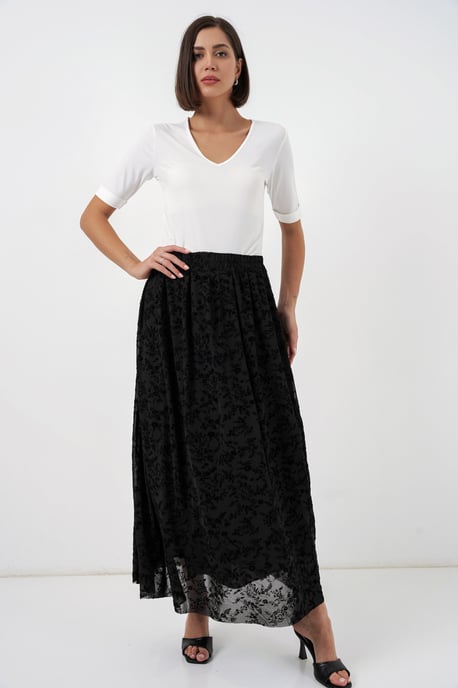 Hoge Taille Bloemen Maxi Rok - Image 5