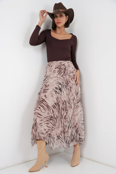 Asymmetrische Patroon Maxi Rok - Image 1