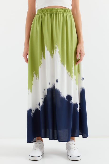 Gradient Maxi Rok met Elastische Taille - Image 3
