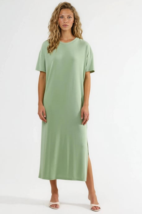 Lose Fit Midi Jurk met Split - Image 2