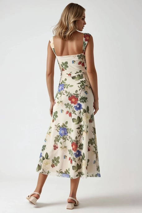 Geprinte Maxi-jurk met Hartkraag - Image 3