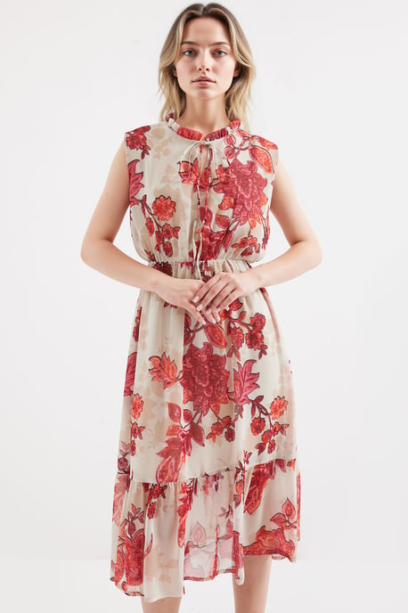 Midi Dress with Bow Detail - Image 1