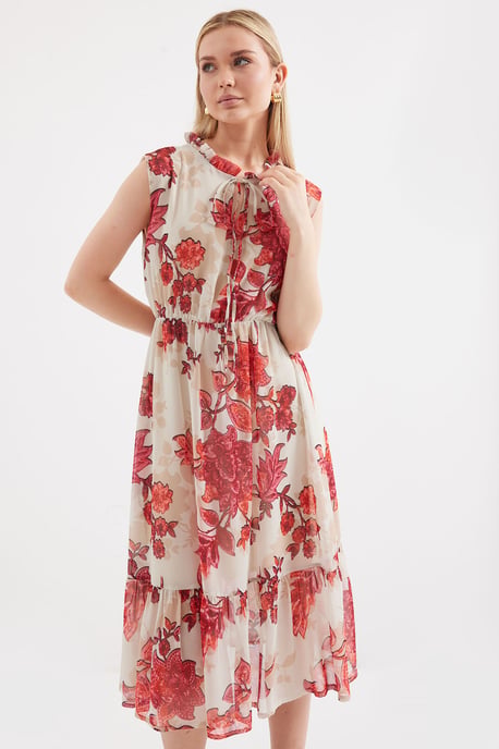Midi Dress with Bow Detail - Image 2