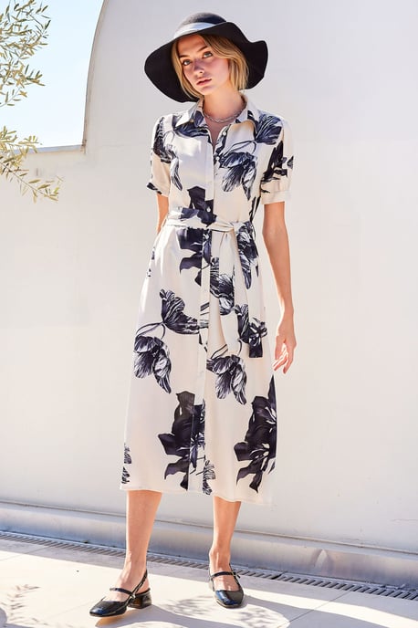 Patroon Midi Shirtjurk - Image 2