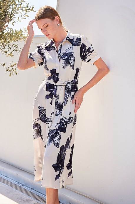 Patroon Midi Shirtjurk - Image 3