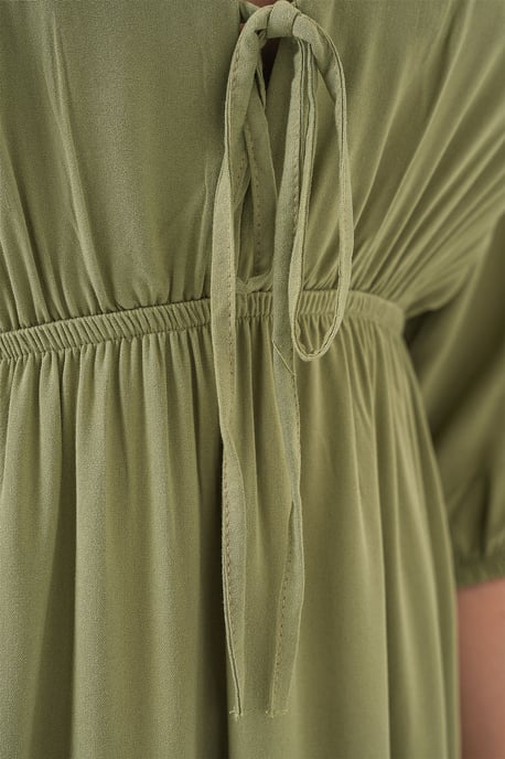 A-Form Fit Midi-jurk met V-hals en binddetail - Image 5