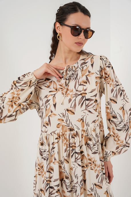Patronen Maxi Jurk met Strikdetail - Image 4