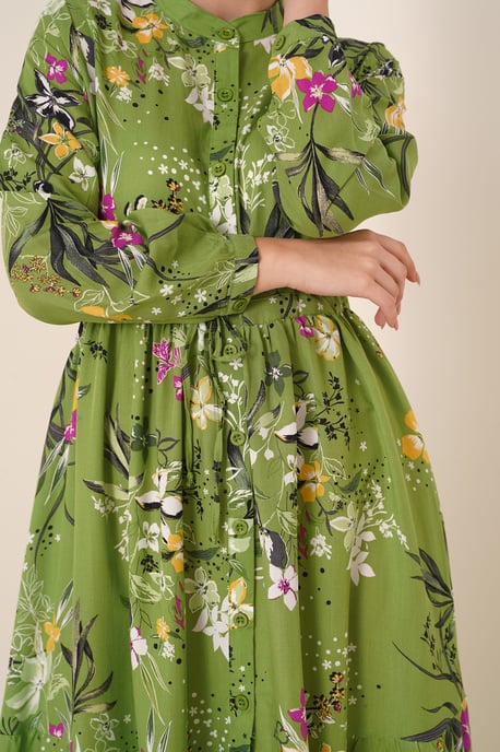 Maxi-jurk met patroon en knoopsluiting - Image 5