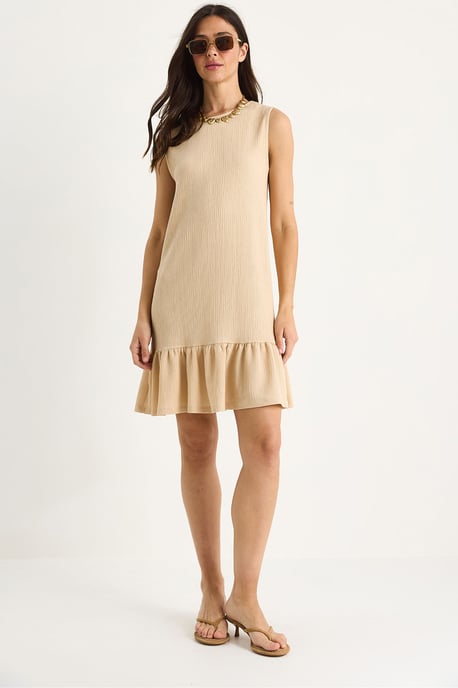 Geweven Crepe Midi Jurk met Rimpeldetail - Image 1