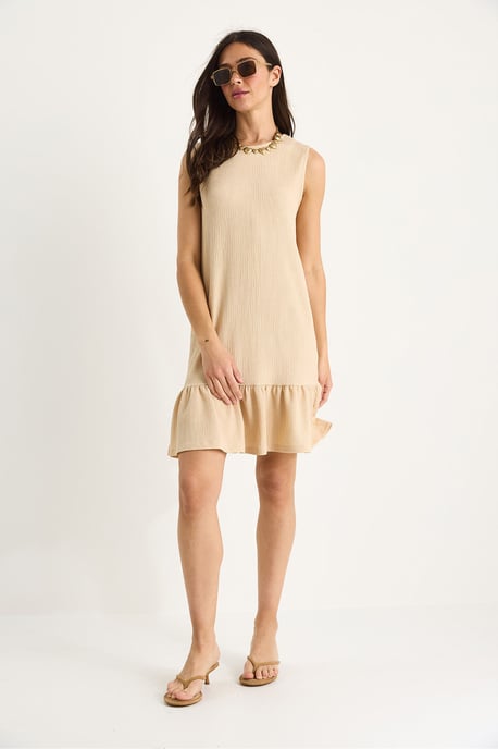 Geweven Crepe Midi Jurk met Rimpeldetail - Image 2