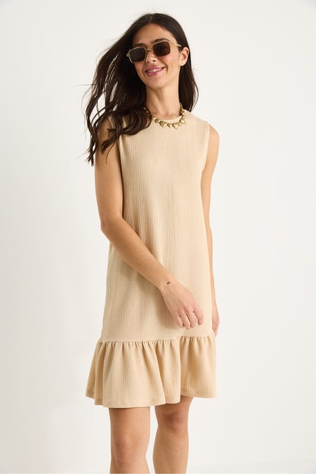 Geweven Crepe Midi Jurk met Rimpeldetail - Image 3