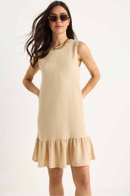 Geweven Crepe Midi Jurk met Rimpeldetail - Image 4