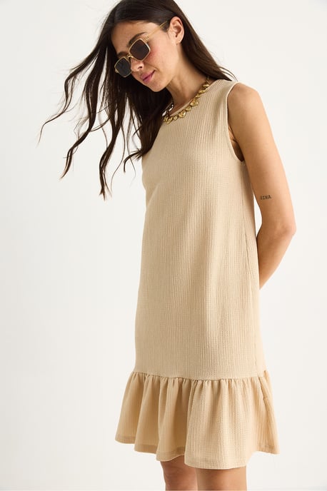 Geweven Crepe Midi Jurk met Rimpeldetail - Image 6