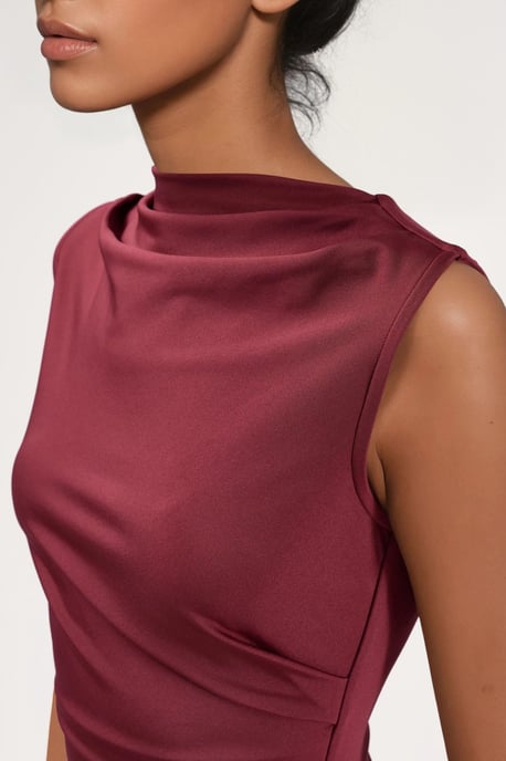 Ruched Bodycon Midi Dress - Image 5
