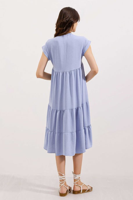 Rimpel V-hals Midi-jurk - Image 5