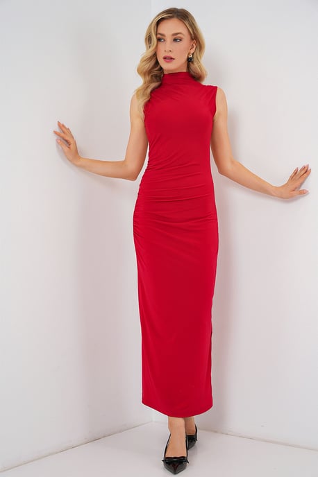 Fitted Midi Turtleneck Dress - Image 4