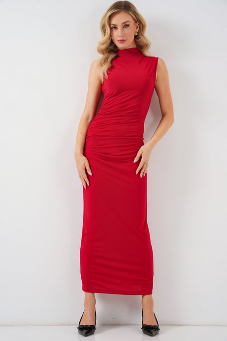 Fitted Midi Turtleneck Dress - Image 5