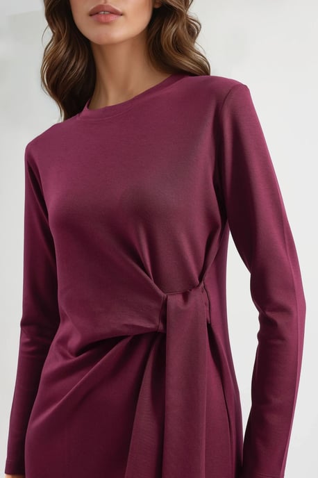 Modal Touch Split Jurk - Image 5