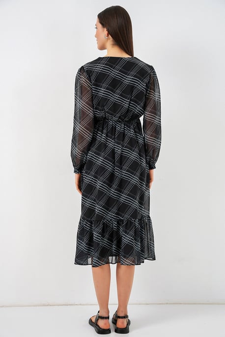 V-hals Midi-jurk met knoopsluiting - Image 6