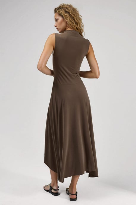 Asymmetric Midi Sandy Dress - Image 3