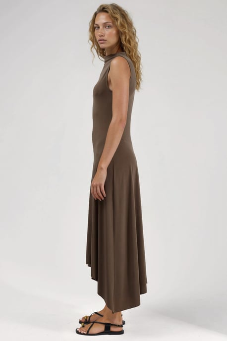 Asymmetric Midi Sandy Dress - Image 5