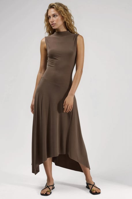 Asymmetric Midi Sandy Dress - Image 6