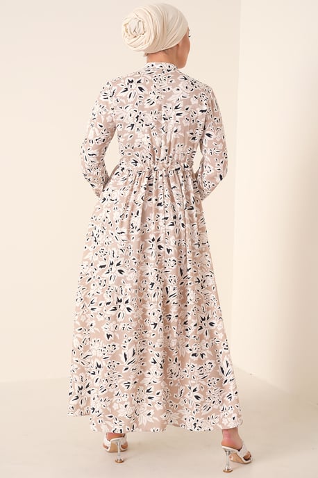 Maxi-jurk met patroon en knoopsluiting - Image 3