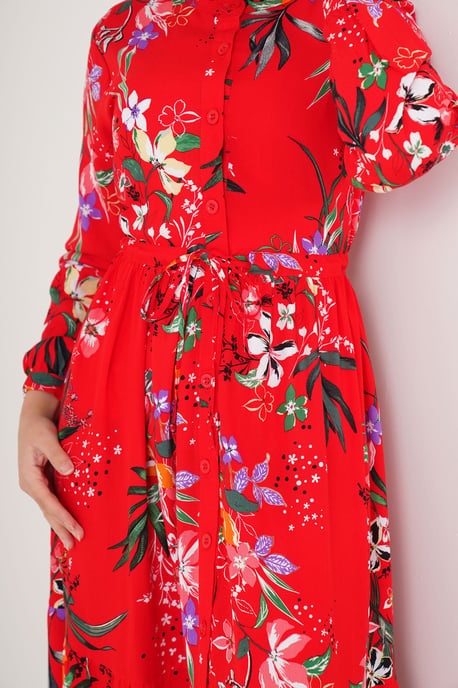 Maxi-jurk met patroon en knoopsluiting - Image 6
