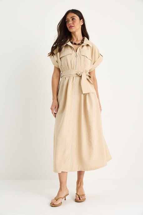 Maxi Shirtkraagjurk met Zakken - Image 2