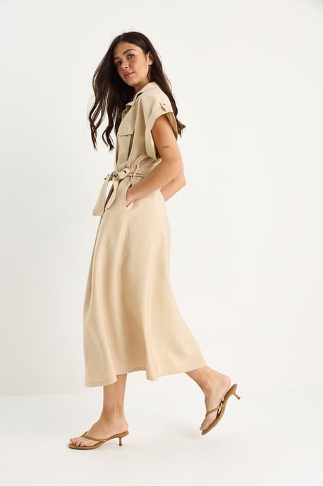 Maxi Shirtkraagjurk met Zakken - Image 4
