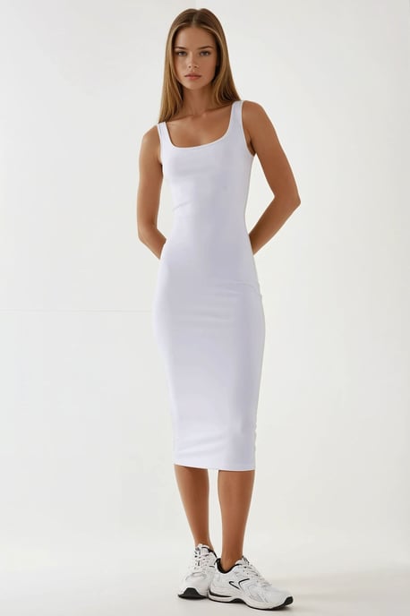 Texturerad Bodycon Midiklänning - Image 2