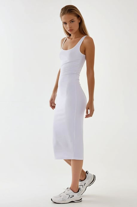 Texturerad Bodycon Midiklänning - Image 5