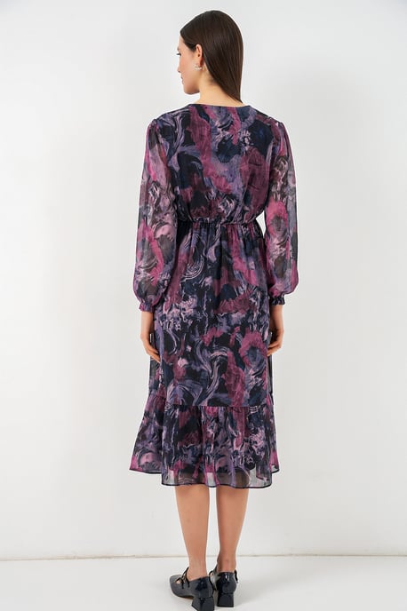 V-hals Midi-jurk met knoopsluiting - Image 6