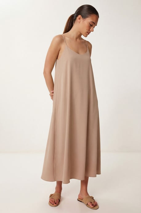 Losse Pasvorm Midi-jurk met U-hals - Image 3