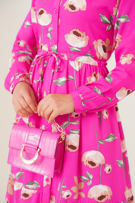 Maxi-jurk met patroon en knoopsluiting - Image 5