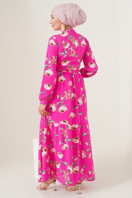 Maxi-jurk met patroon en knoopsluiting - Image 6