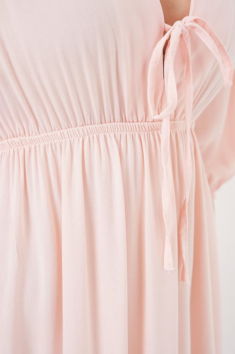 A-Form Fit Midi-jurk met V-hals en binddetail - Image 5