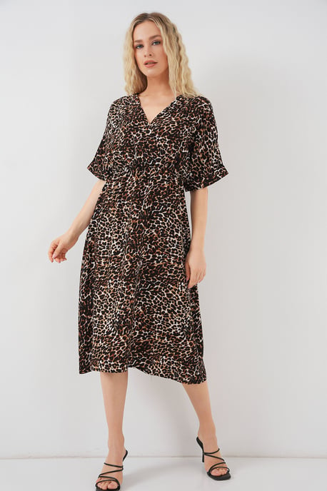 V-hals Midi-jurk met Touwtjessluiting - Image 2