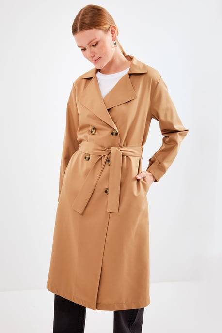 Dubbelbreasted Lange Trenchcoat - Image 2