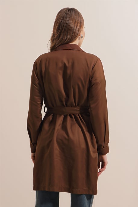 Dubbelgebreide Elastische Trenchcoat - Image 5