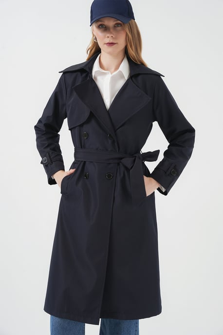 Dubbelzijdige Lange Trenchcoat - Image 1