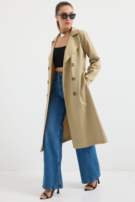 Double Breasted Long Trench Coat - Image 4