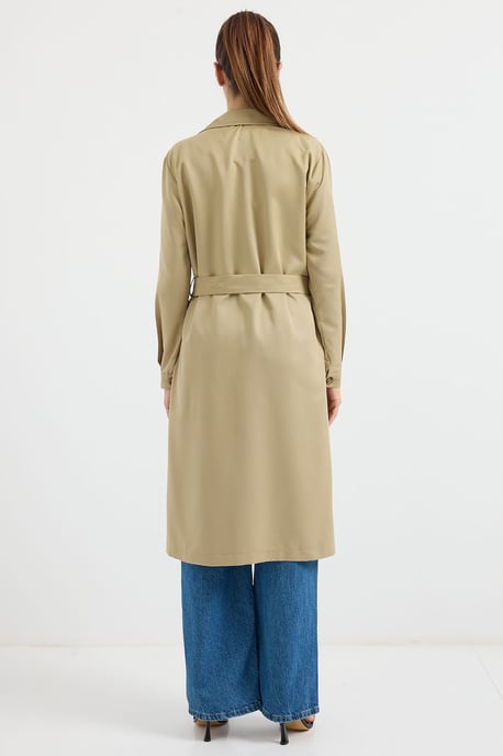 Double Breasted Long Trench Coat - Image 6