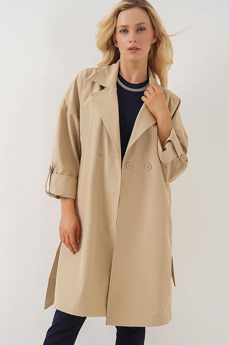 Belted Double Breasted Trench Coat - Image 1