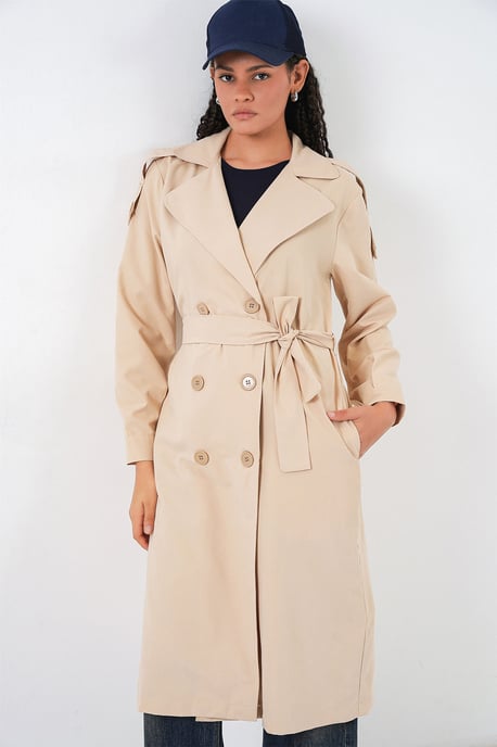 Long Double Breasted Trench Coat - Image 3